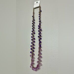 Coldwater Creek Bubbling Beads Long Necklace Purple Pink Blue NWT
